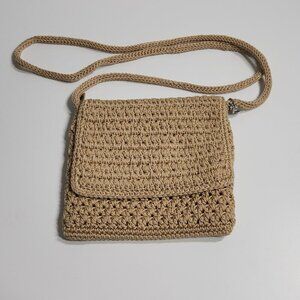 The Sak Crochet Crossbody Purse Tan Size Small